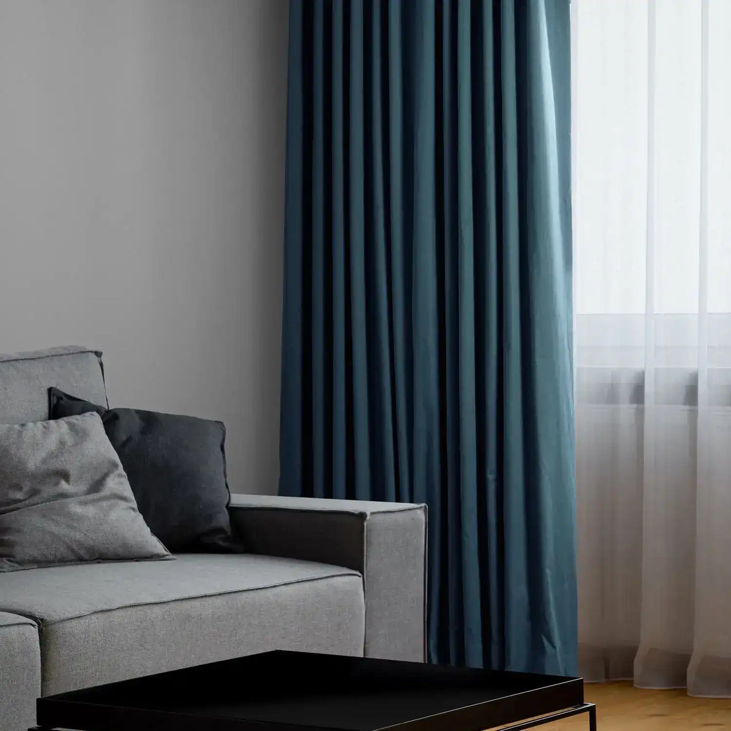 Polo Navy Solid Cotton Custom Curtain