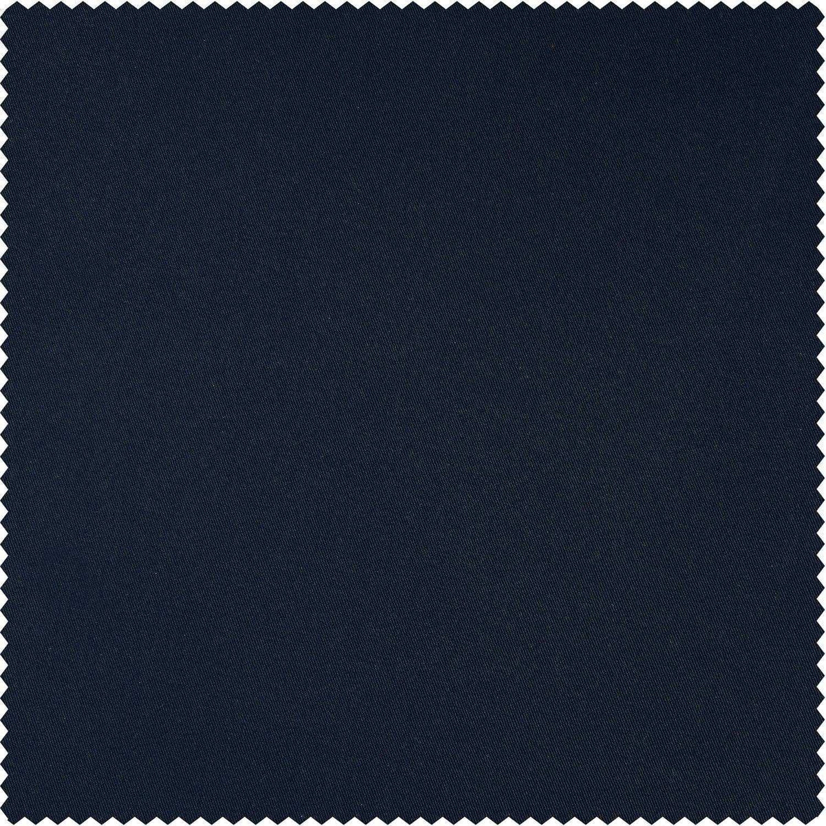 Dark Blue Solid Cotton Custom Curtain