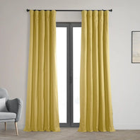 Light Ochre Solid Cotton Hotel Blackout Curtain - HalfPriceDrapes.com