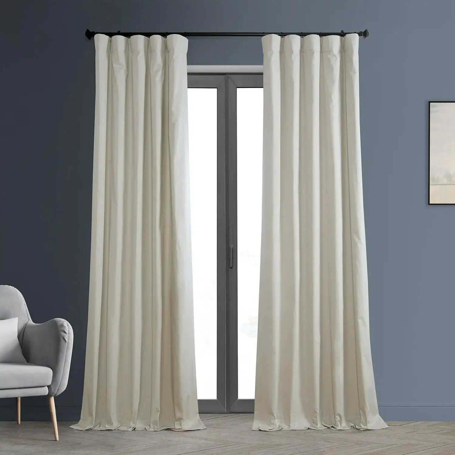 Half Price Drapes Solid Cotton Blacko...