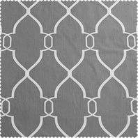 Aiden Grey Printed Cotton Blackout Swatch - HalfPriceDrapes.com