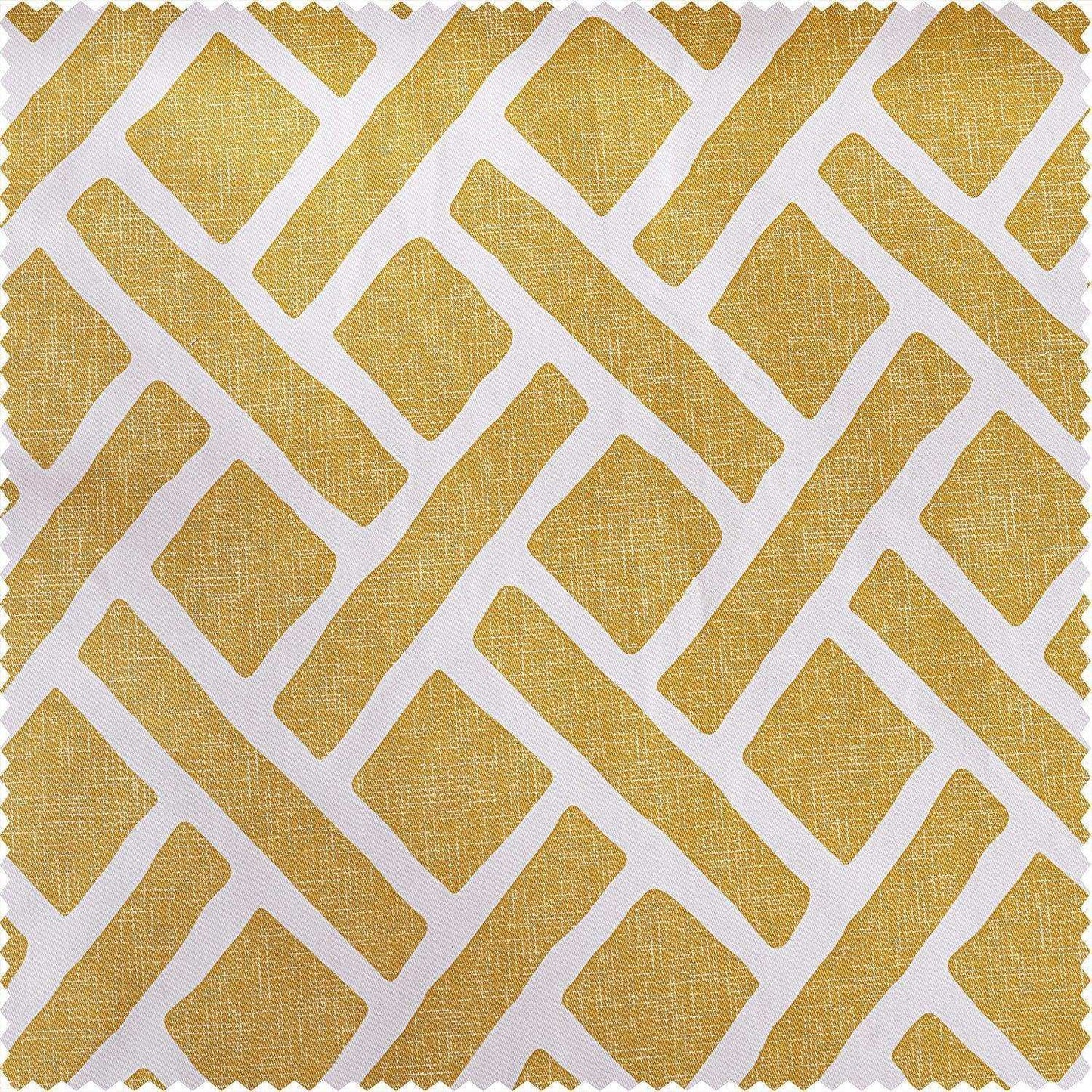 Martinique Yellow Printed Cotton Blackout Swatch - HalfPriceDrapes.com