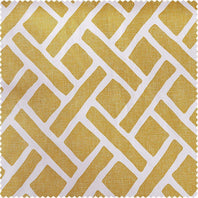 Martinique Yellow Printed Cotton Blackout Swatch - HalfPriceDrapes.com