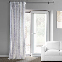 Sharkskin Blue Striped Printed Cotton Custom Curtain - HalfPriceDrapes.com