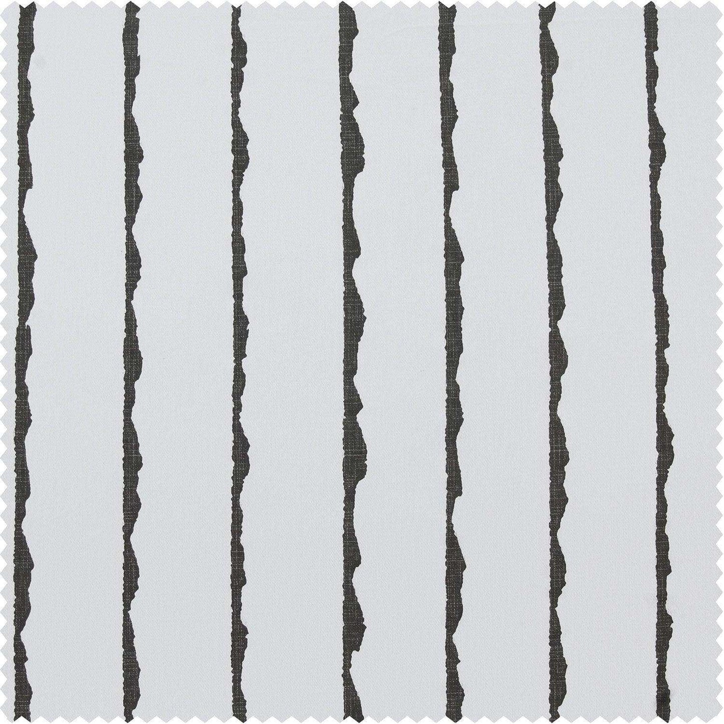 Sharkskin Black Striped Printed Cotton Custom Curtain - HalfPriceDrapes.com