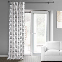 Sago Black Ink Printed Cotton Custom Curtain - HalfPriceDrapes.com