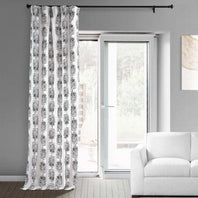 Sago Black Ink Printed Cotton Custom Curtain - HalfPriceDrapes.com