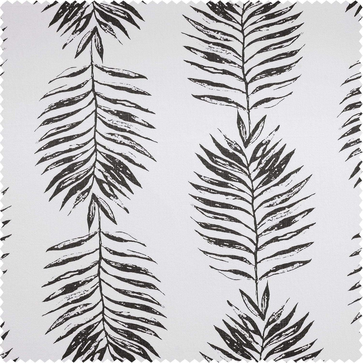 Sago Black Ink Printed Cotton Custom Curtain - HalfPriceDrapes.com