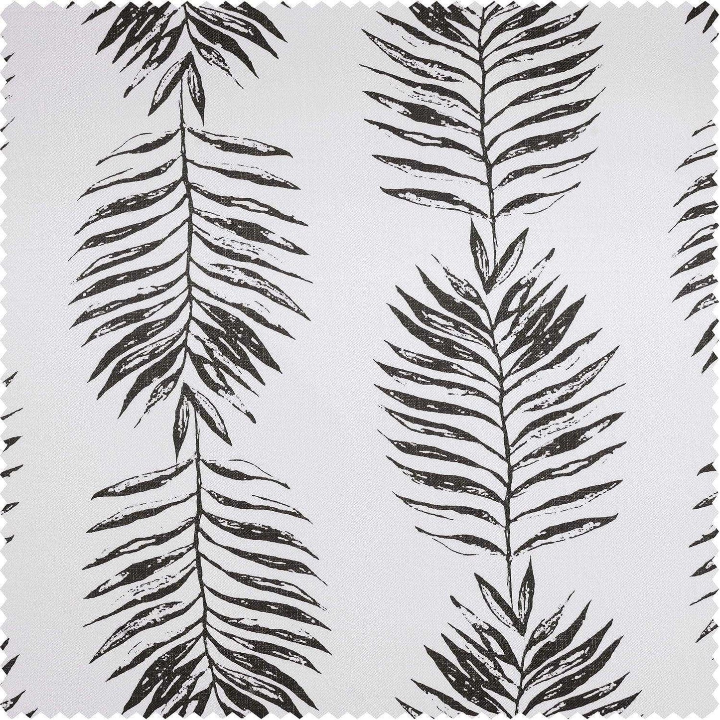 Sago Black Ink Printed Cotton Custom Curtain - HalfPriceDrapes.com
