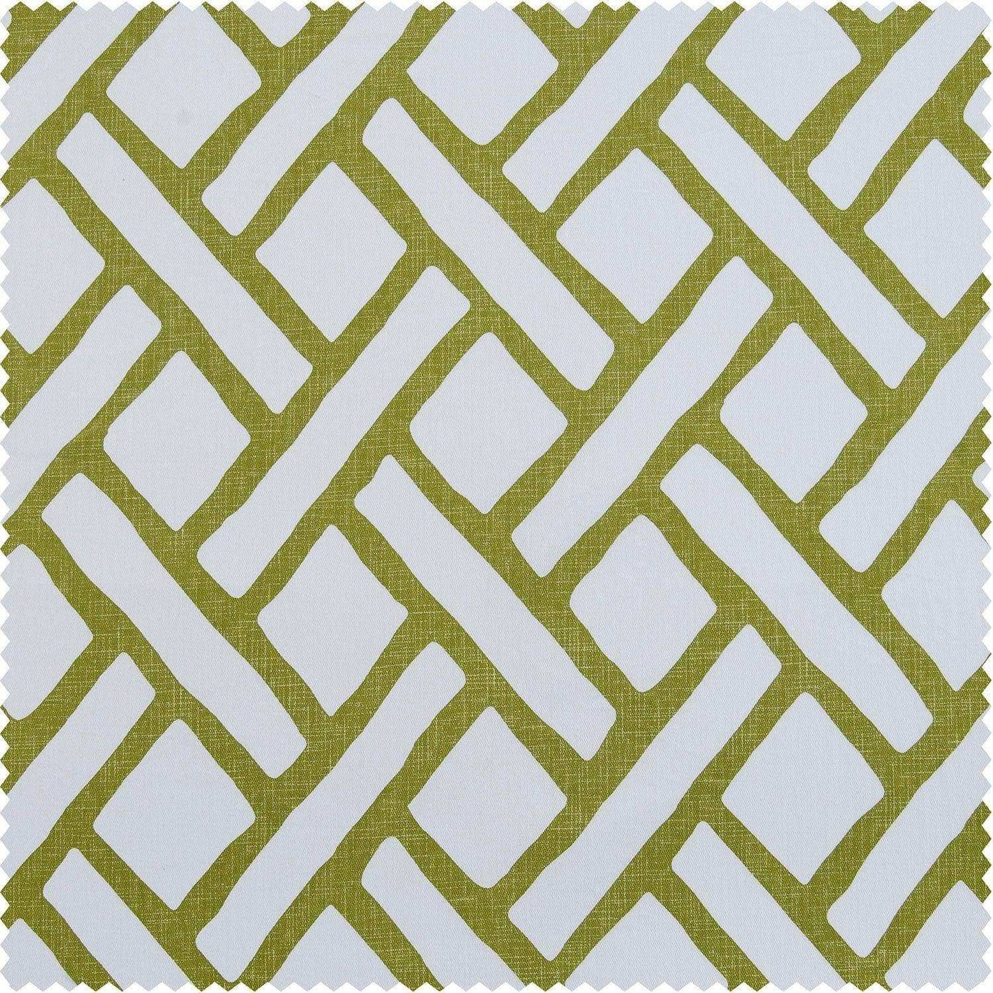Garden Path Moss Green Printed Cotton Custom Curtain - HalfPriceDrapes.com