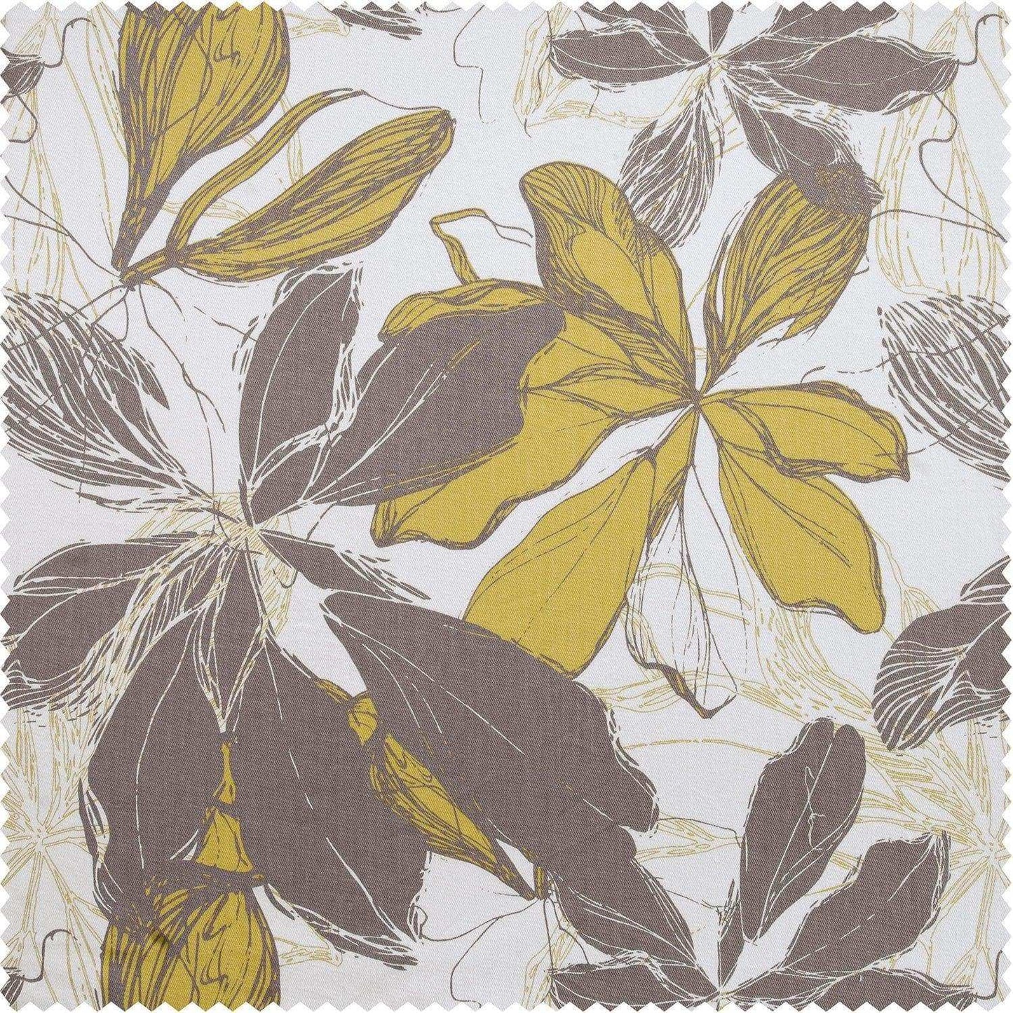 Sunny Day Gold Printed Cotton Custom Curtain - HalfPriceDrapes.com