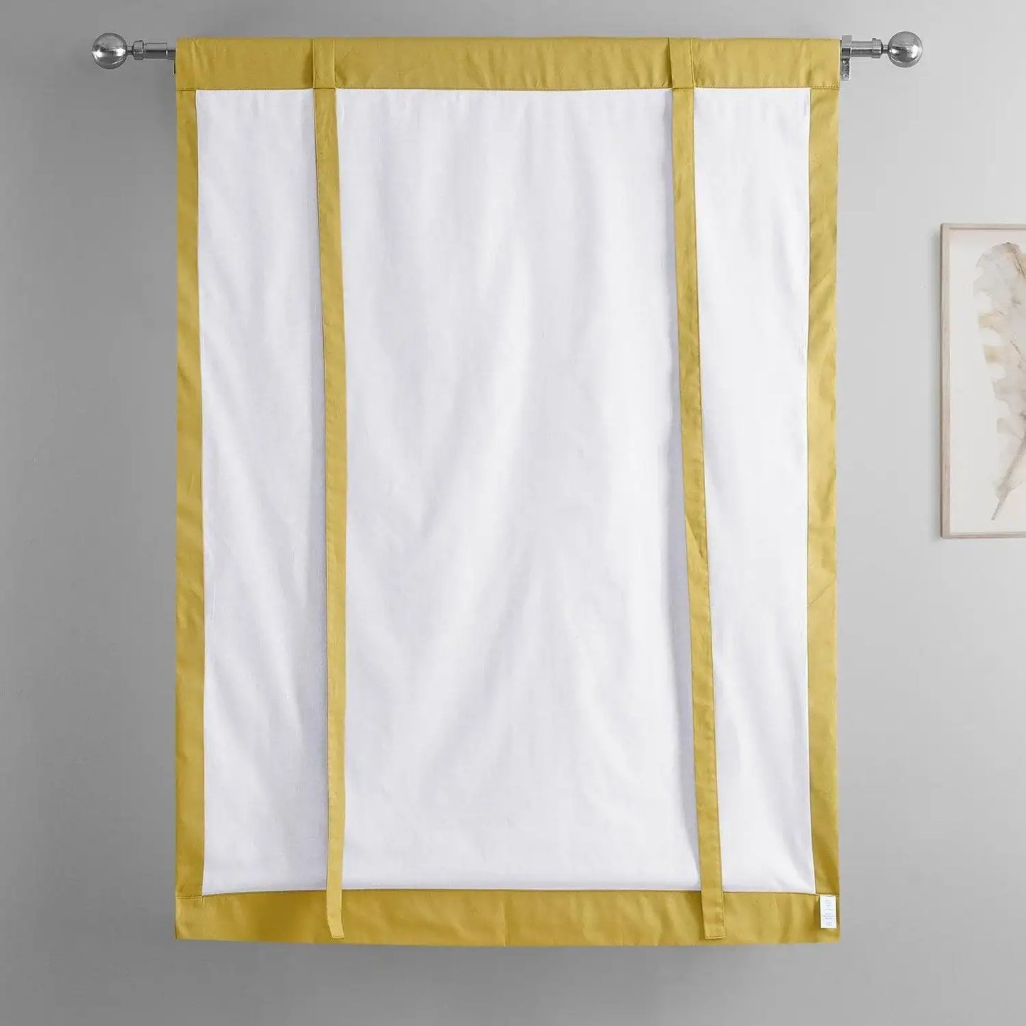 Light Ochre Solid Cotton Tie-Up Window Shade - HalfPriceDrapes.com