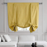 Light Ochre Solid Cotton Tie-Up Window Shade - HalfPriceDrapes.com