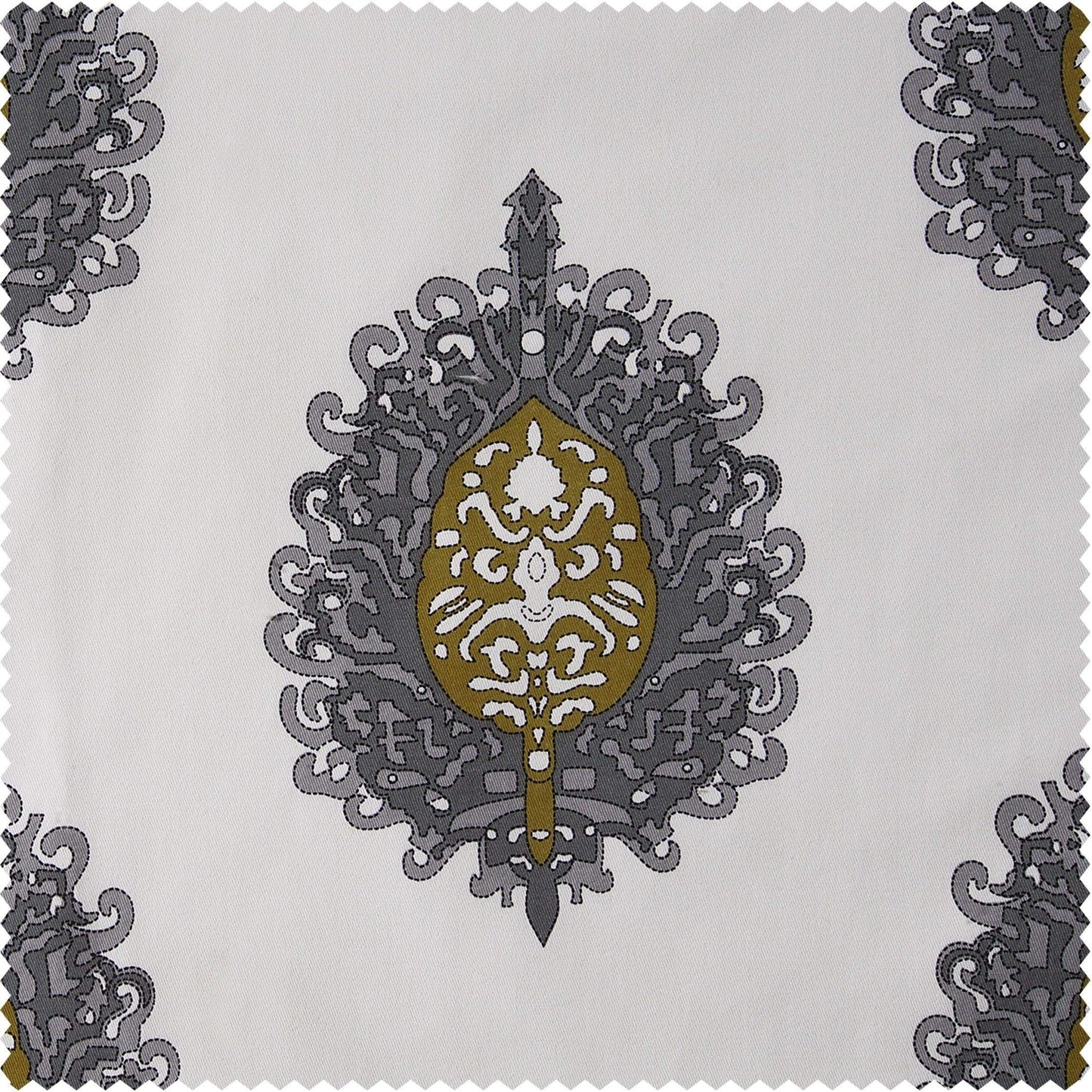 Mayan Gold Printed Cotton Custom Curtain - HalfPriceDrapes.com