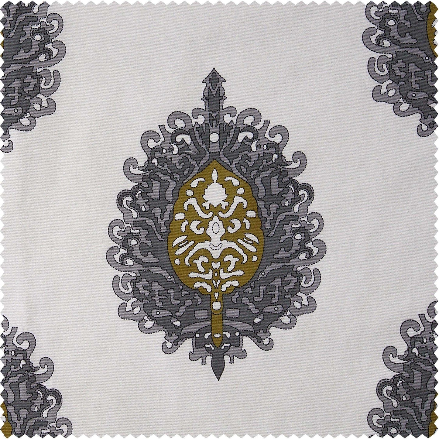 Mayan Gold Printed Cotton Custom Curtain - HalfPriceDrapes.com