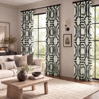 Mecca Steel Emblem Printed Cotton Custom Curtain
