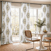 Kerala Gold Emblem Printed Cotton Custom Curtain