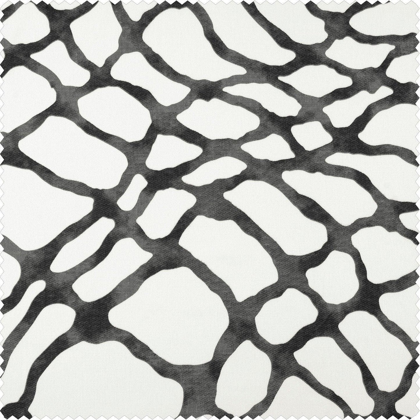 Ellis Black Printed Cotton Custom Curtain - HalfPriceDrapes.com