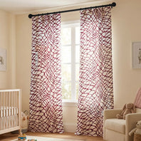Ellis Pink Abstract Printed Cotton Custom Curtain