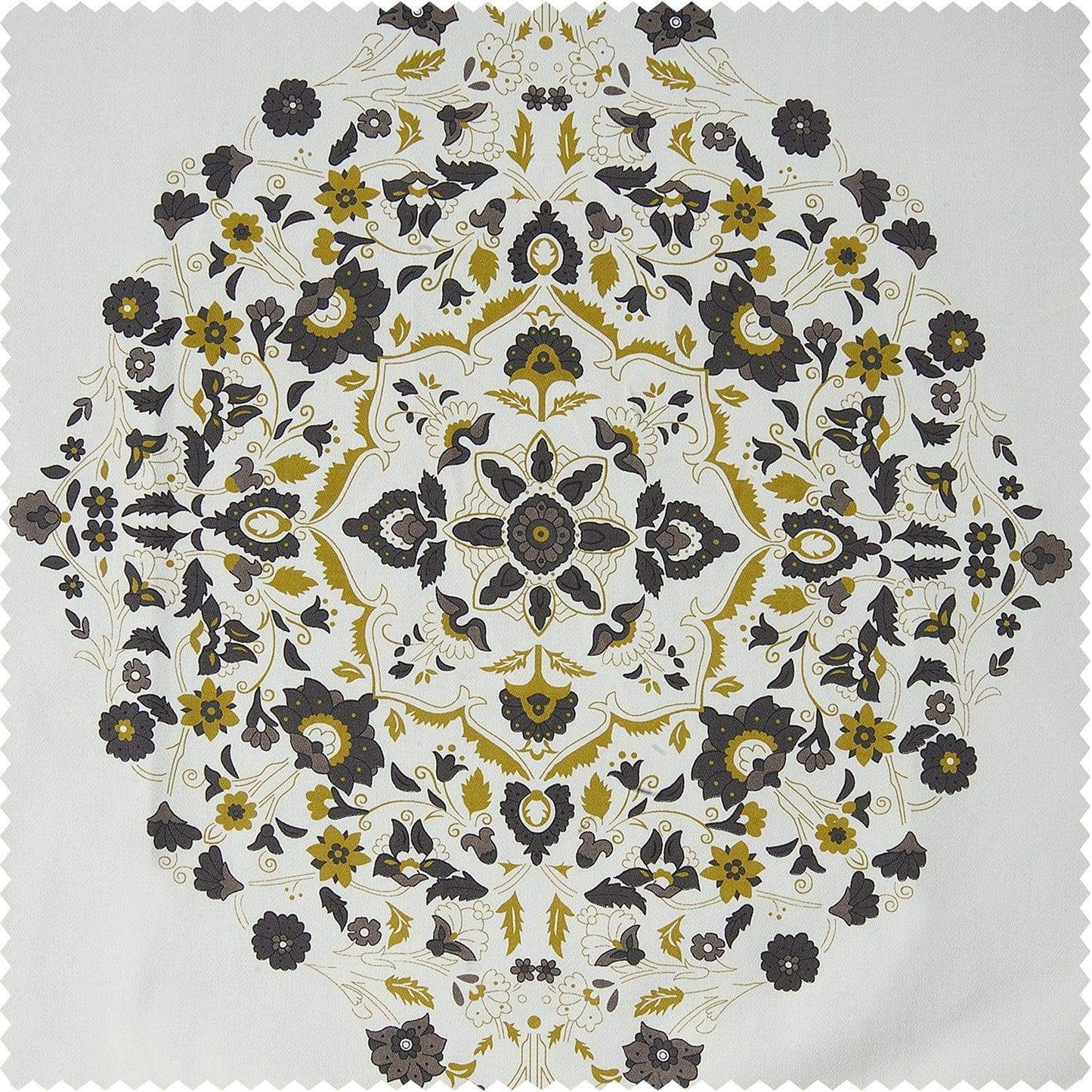 Kerala Gold Printed Cotton Custom Curtain - HalfPriceDrapes.com