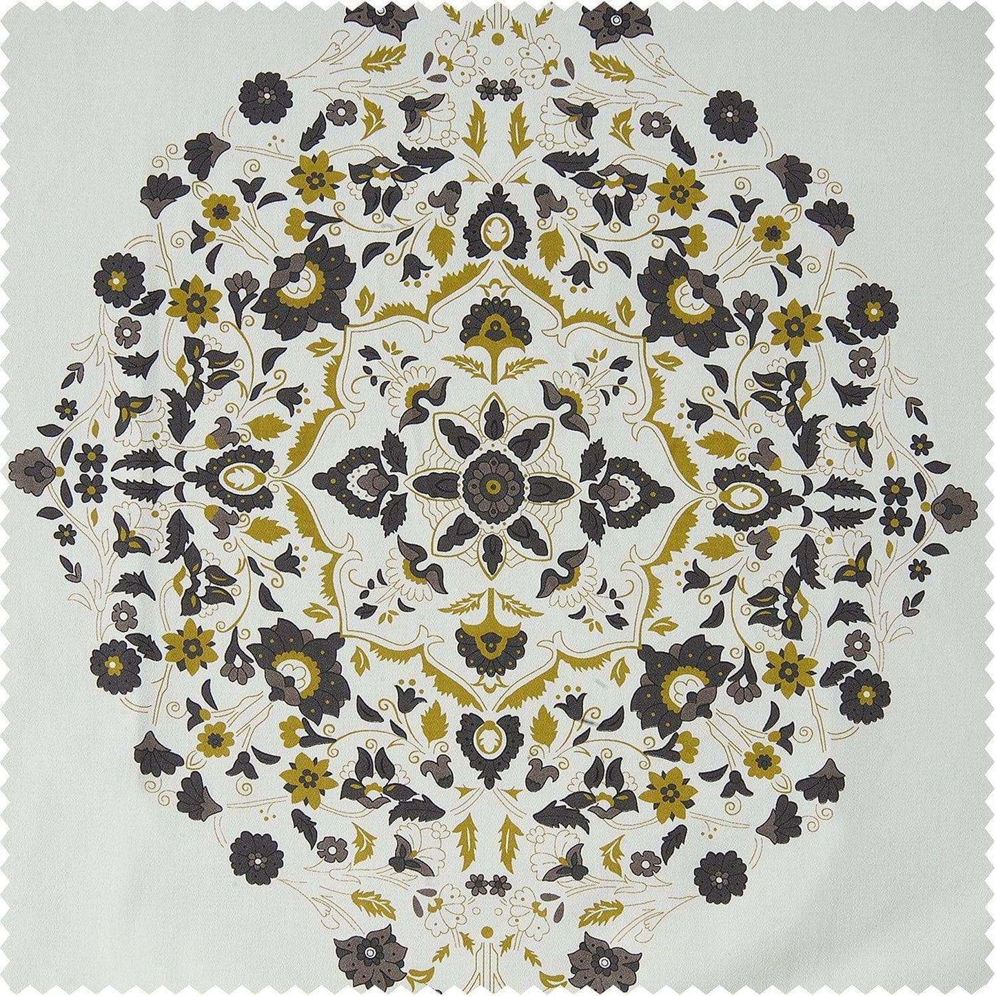 Kerala Gold Printed Cotton Custom Curtain - HalfPriceDrapes.com