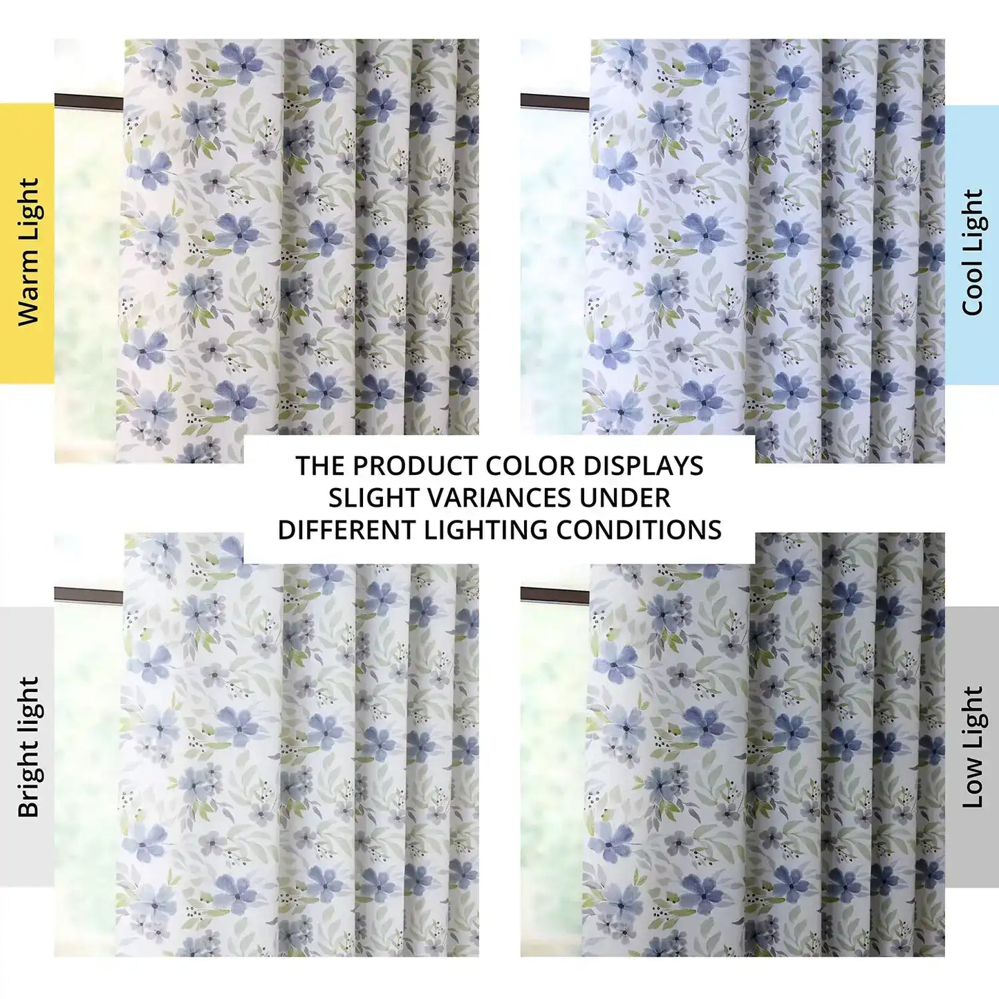 Blossoms Blue Floral Blossom Printed Shower Curtain