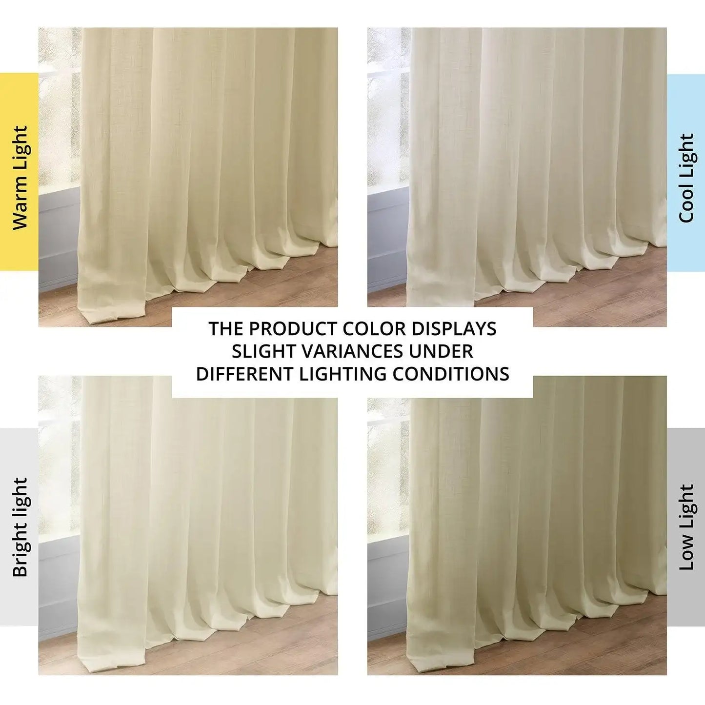 Cream Summer Linen Light Filtering Curtain Pair (2 Panels) - HalfPriceDrapes.com