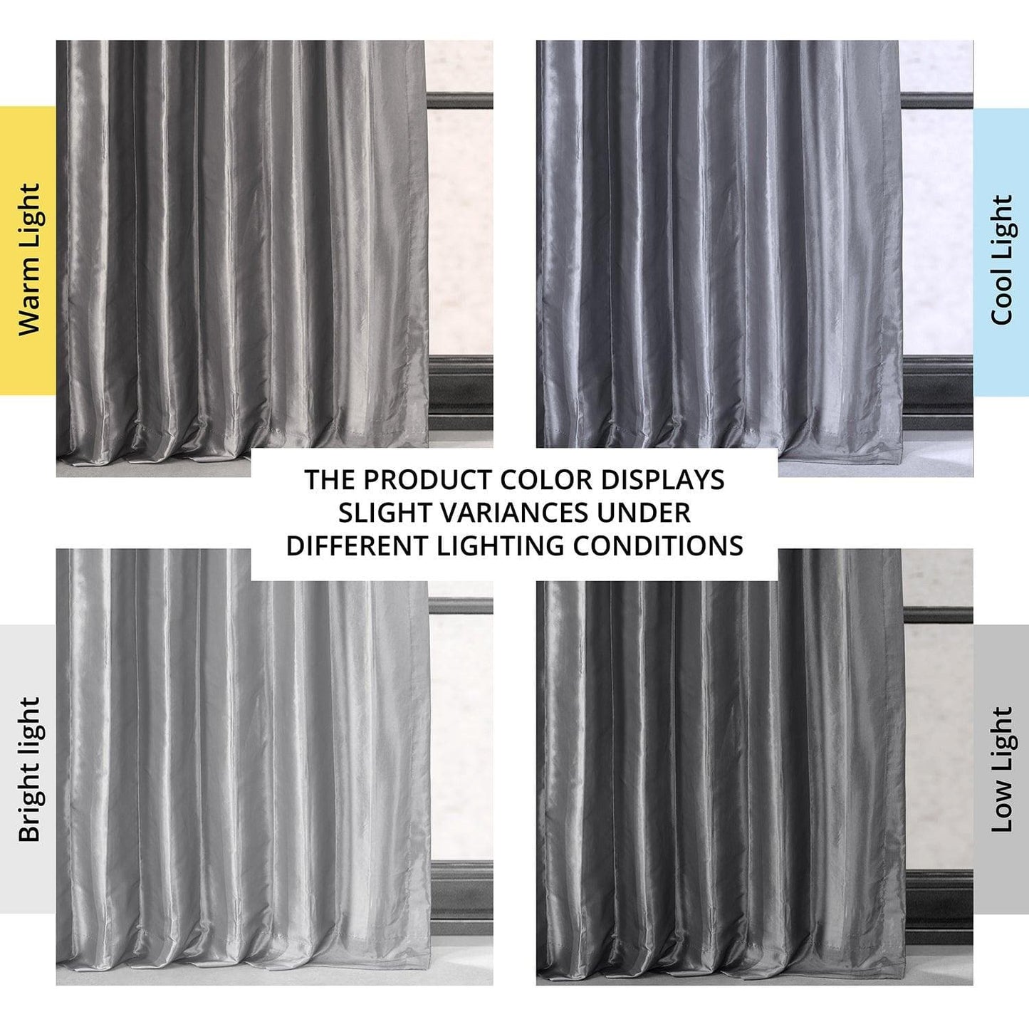 Platinum Faux Silk Taffeta Blackout Curtain - HalfPriceDrapes.com