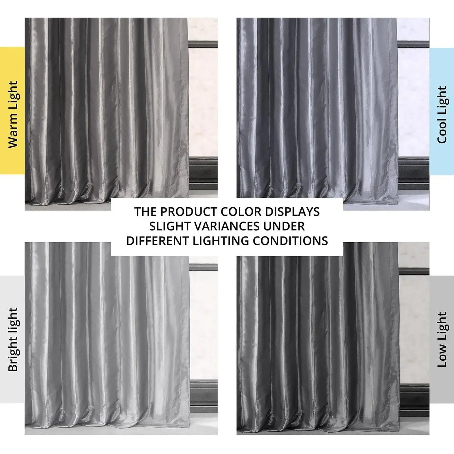 Platinum Faux Silk Taffeta Blackout Curtain - HalfPriceDrapes.com