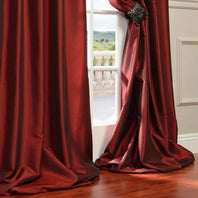Syrah Solid Faux Silk Taffeta Custom Curtain