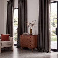 Mushroom Solid Faux Silk Taffeta Custom Curtain