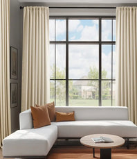 Parchment Cream Italian Faux Linen Custom Curtain