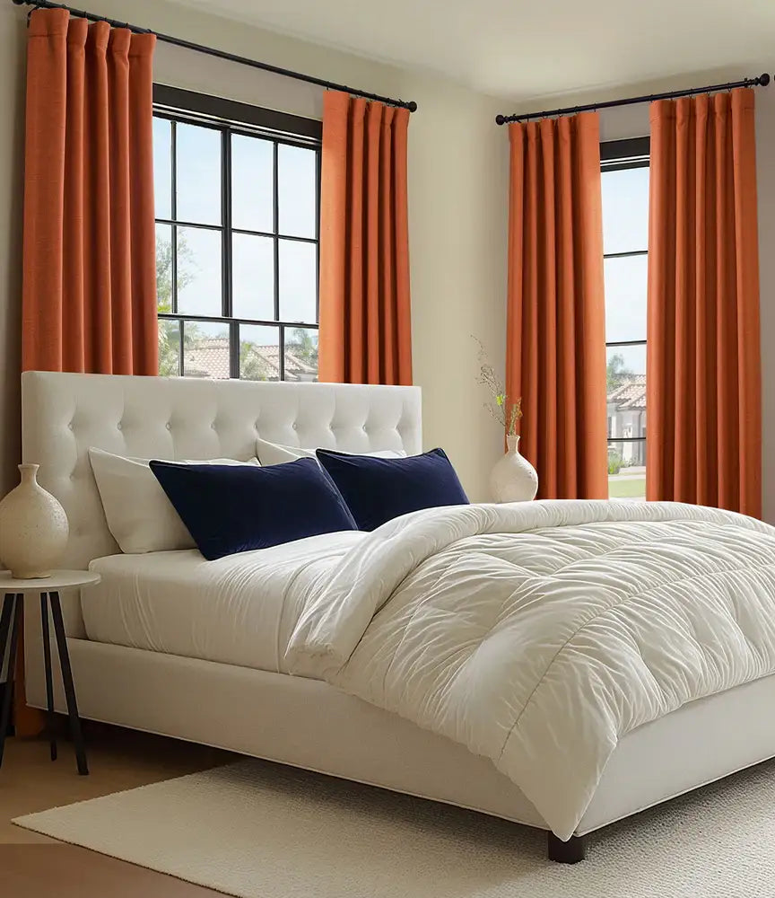 Persimmon Textured Bellino Custom Curtain