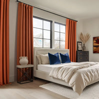 Persimmon Bellino Textured Faux Linen Custom Curtain