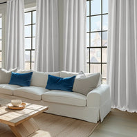 Prime White Dune Textured Cotton Custom Curtain