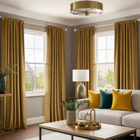 Retro Gold Heritage Plush Velvet Custom Curtain