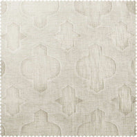 Calais Tile Cream Patterned Faux Linen Sheer Swatch - HalfPriceDrapes.com