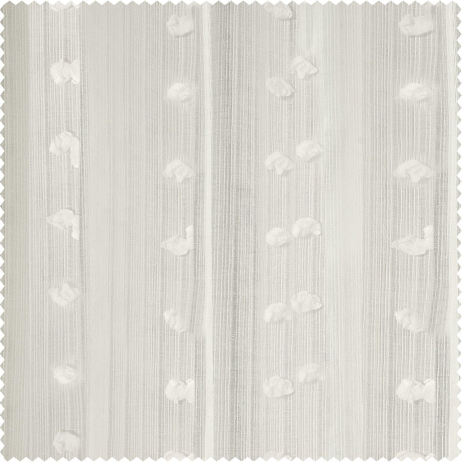 Strasbourg Dot Cream Geometric Patterned Faux Linen Sheer Curtain
