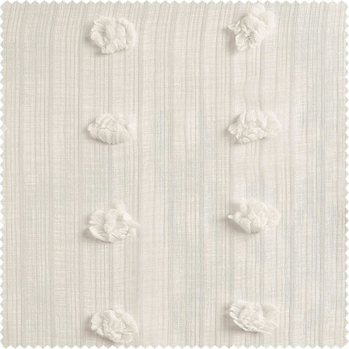 Strasbourg Dot Cream Geometric Patterned Faux Linen Swatch