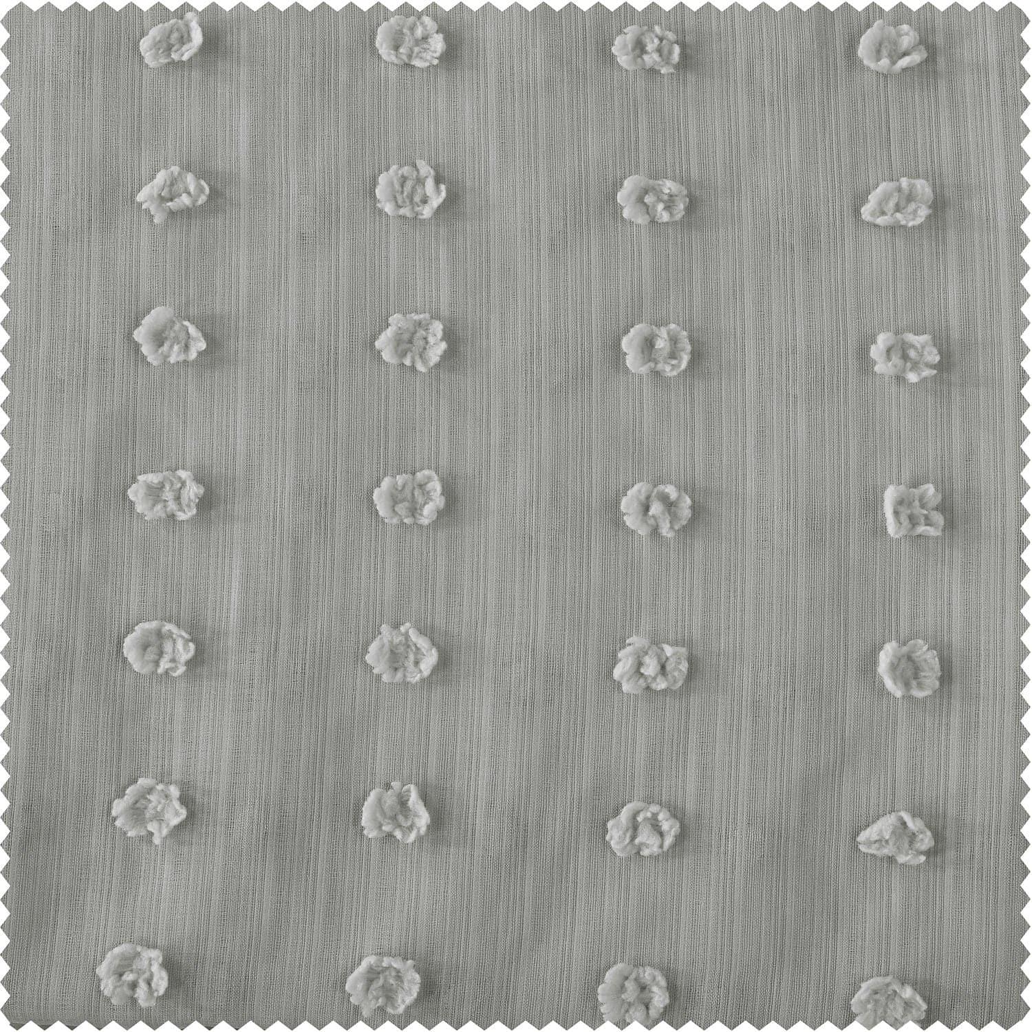 Strasbourg Dot Grey Geometric Patterned Faux Linen Sheer Curtain