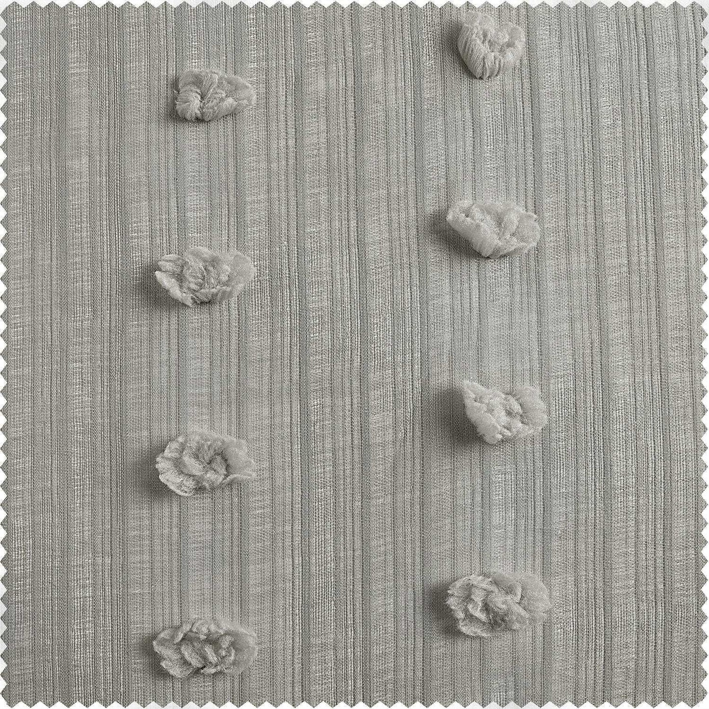 Strasbourg Dot Grey Geometric Patterned Faux Linen Swatch