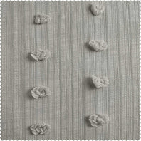 Strasbourg Dot Grey Geometric Patterned Faux Linen Swatch