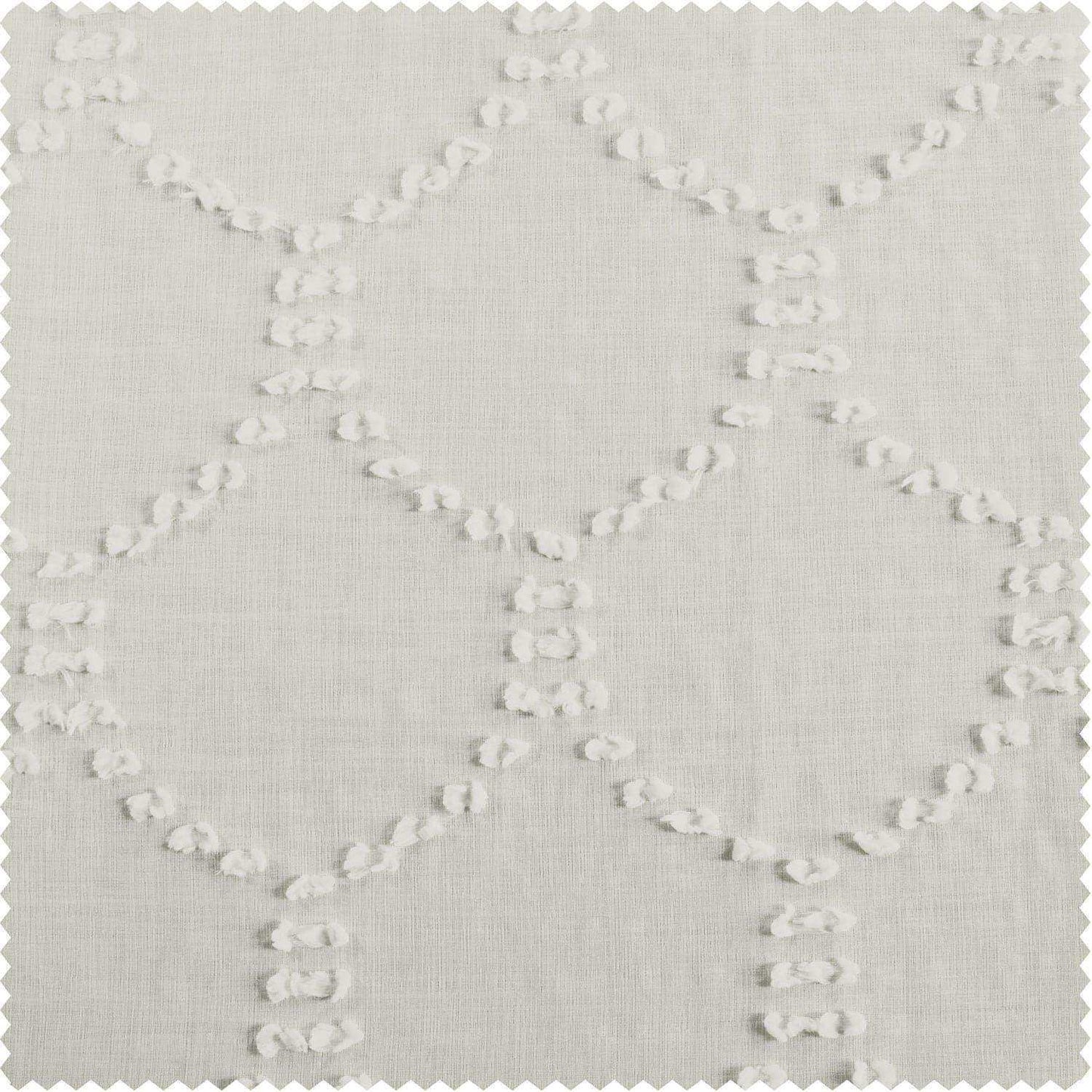 Marseille Shell Patterned Faux Linen Sheer Swatch - HalfPriceDrapes.com