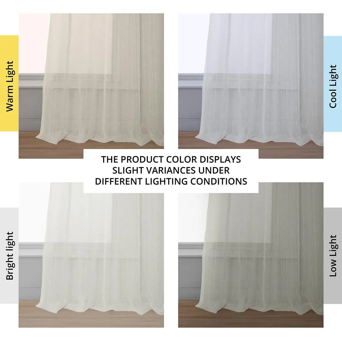Montpellier Striped Patterned Faux Linen Sheer Curtain - HalfPriceDrapes.com