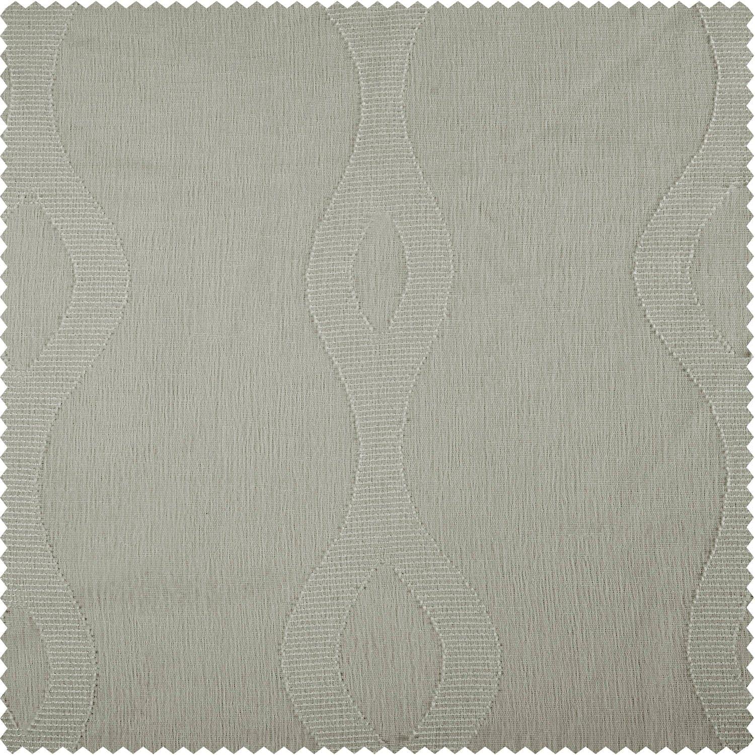 Vega White Striped Patterned Faux Linen Sheer Curtain