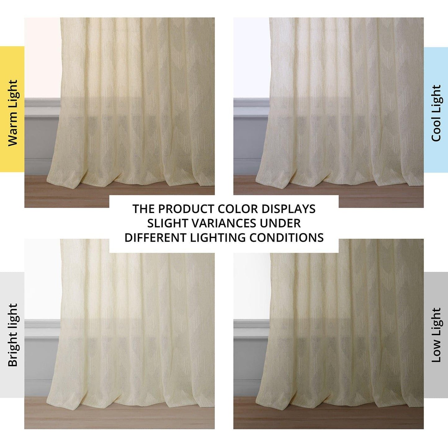 Sirius Beige Patterned Faux Linen Sheer Curtain - HalfPriceDrapes.com