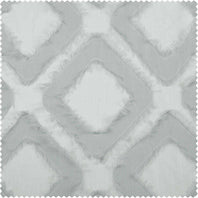 Capella Silver Patterned Faux Linen Sheer Swatch - HalfPriceDrapes.com