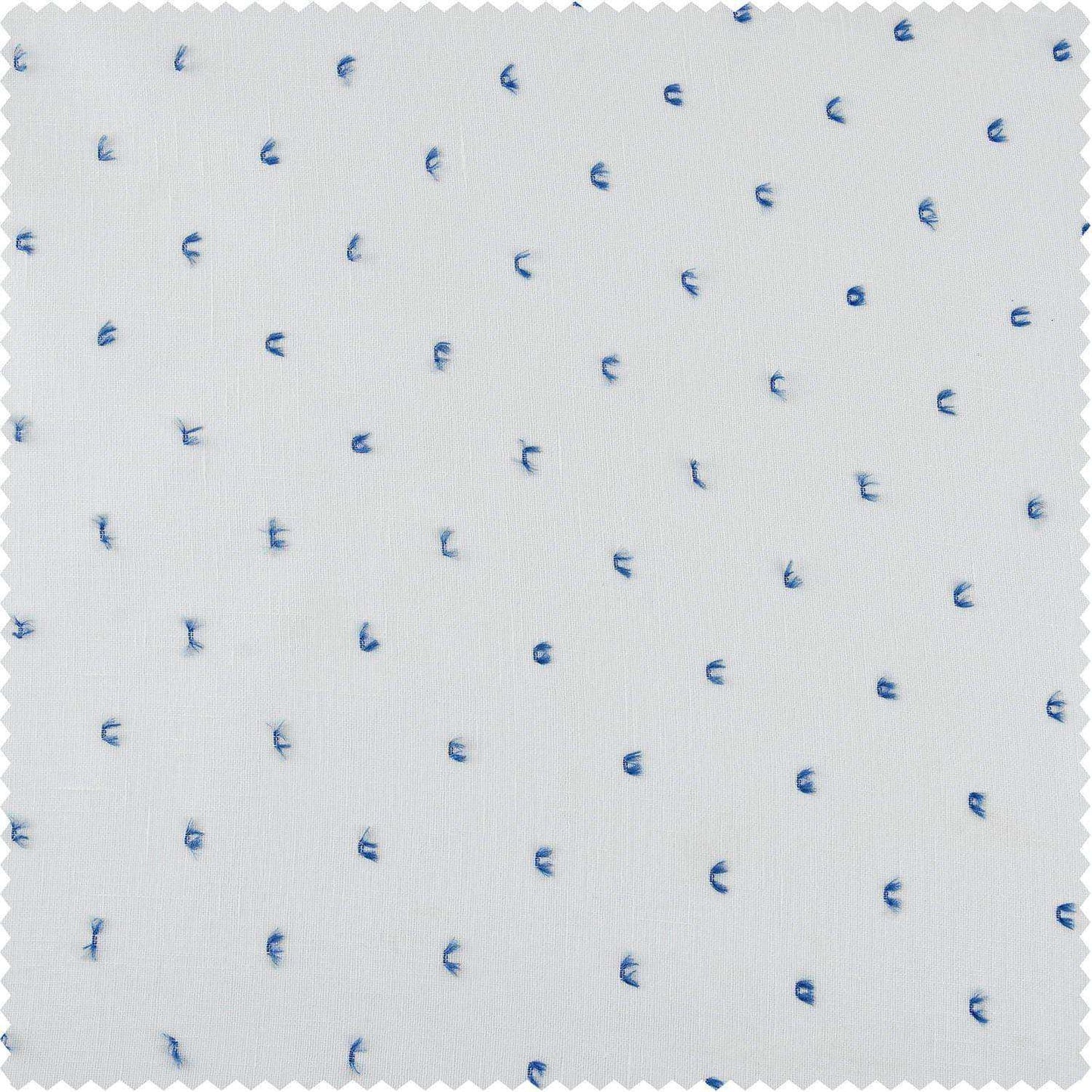 Altair Blue Patterned Faux Linen Sheer Swatch - HalfPriceDrapes.com