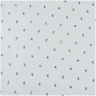 Altair Blue Patterned Faux Linen Sheer Swatch - HalfPriceDrapes.com