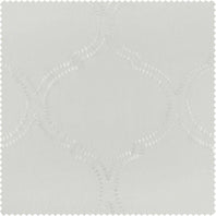 Florentina White Embroidered Polyester Swatch - HalfPriceDrapes.com